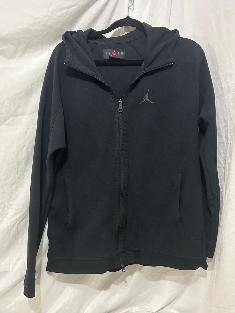 Air Jordan Black Full Zip Slim Fit Fleece Hoodie Size L
